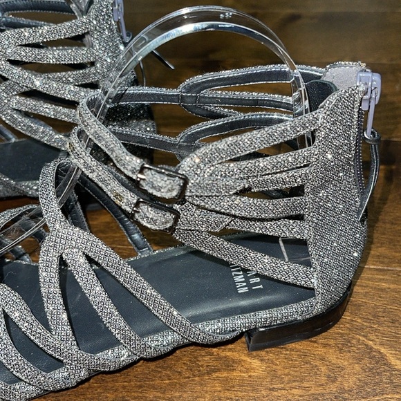 New, Stuart Weitzman Athens Metallic Gladiator Sandal - Picture 4 of 15